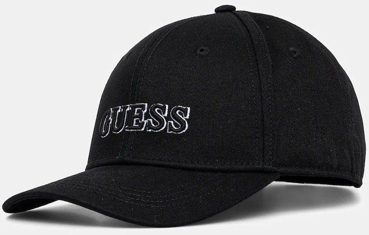 Bavlnená šiltovka Guess čierna farba, AW5360 COT01