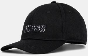 Bavlnená šiltovka Guess čierna farba, AW5360 COT01