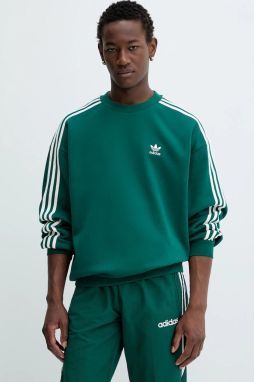 Mikina adidas Originals Oversize Crew zelená farba, s nášivkou, KA0467