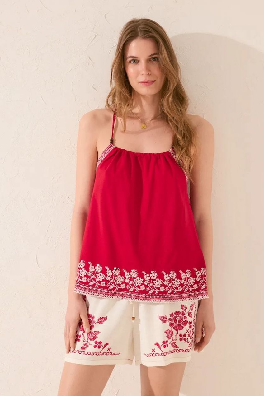 Tričko bez rukávov women'secret červená farba, 3279704