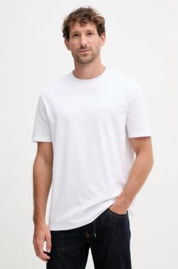 Bavlnené tričko Armani Exchange pánske, biela farba, s potlačou, XM001281 AF10361