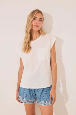 Bavlnené tričko women'secret dámske, biela farba, bavlnené, 3592405