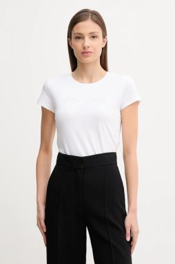 Bavlnené tričko Armani Exchange dámske, biela farba, XW001457 AF10356