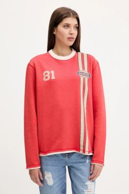 Bavlnená mikina Guess Originals červená farba, s potlačou, M5YQ25 KCPR1