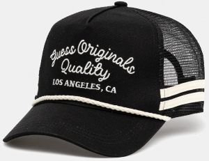 Bavlnená šiltovka Guess Originals VINTAGE čierna farba, M5YZ04 WO07T