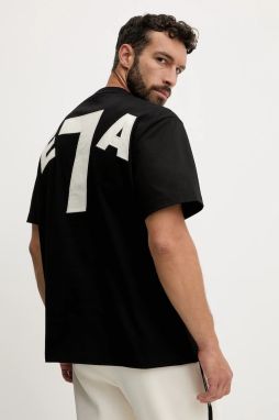 Bavlnené tričko EA7 Emporio Armani pánske, čierna farba, s nášivkou, AF13785.7X000164
