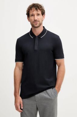 Bavlnené polo tričko Armani Exchange tmavomodrá farba, jednofarebné, XM001285 AF10366