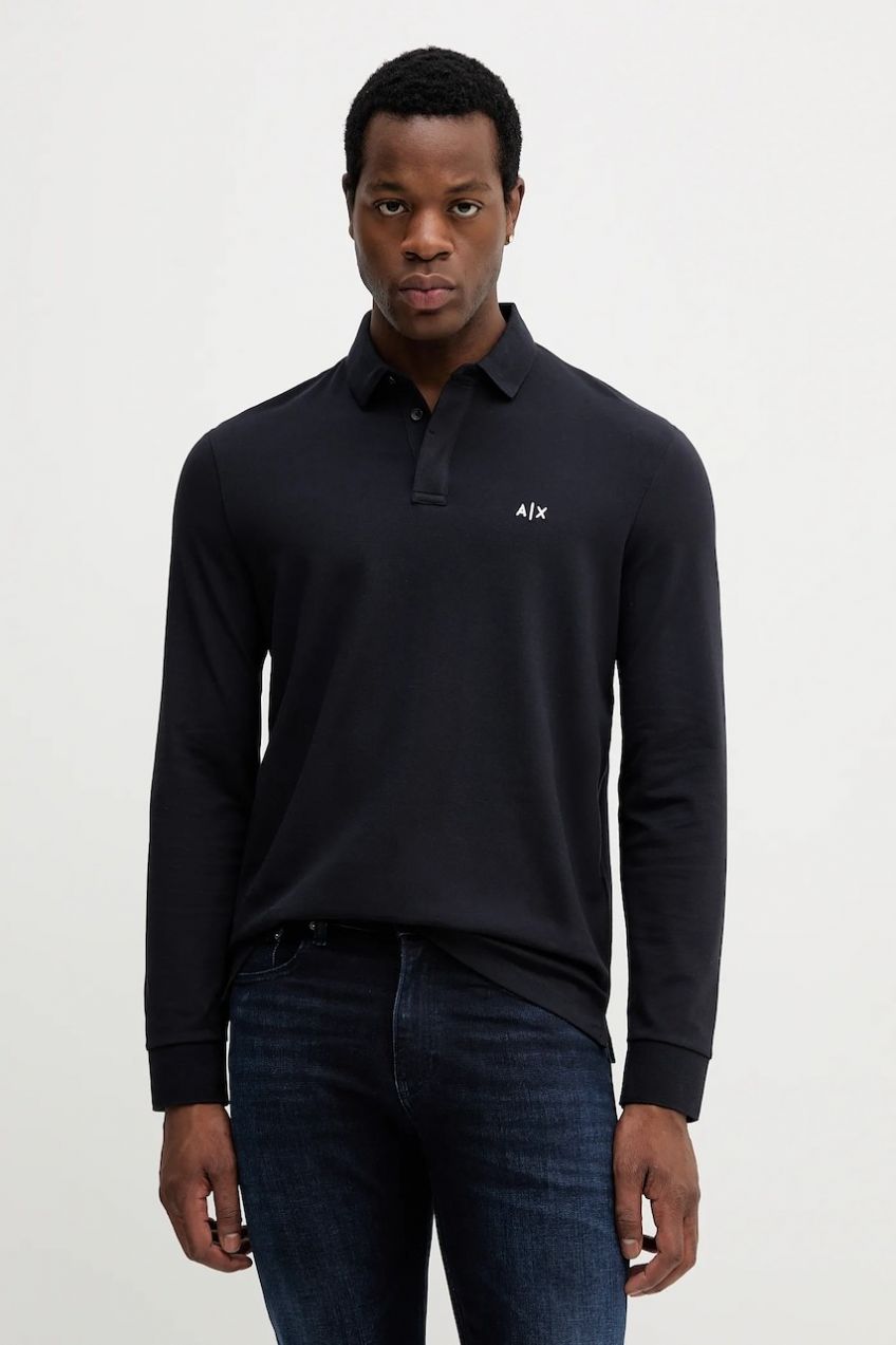 Tričko s dlhým rukávom Armani Exchange tmavomodrá farba, jednofarebné, XM001288 AF17321