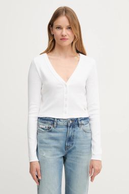 Kardigán Calvin Klein Jeans biela farba, ľahké, LV047C204G