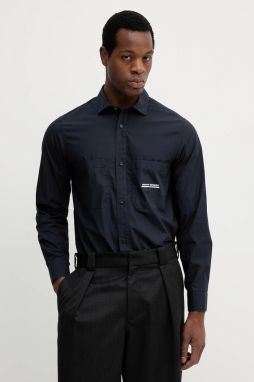 Bavlnená košeľa Armani Exchange tmavomodrá farba, regular, s klasickým golierom, XM000959 AF12994