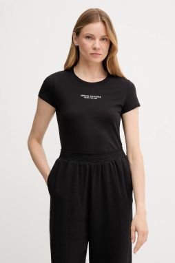 Bavlnené tričko Armani Exchange dámske, čierna farba, XW001455 AF10356