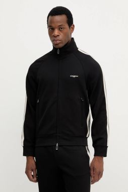 Mikina Emporio Armani čierna farba, s nášivkou, EM002872 AF13488