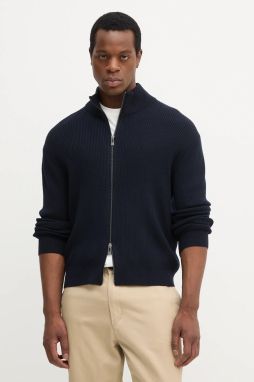 Kardigán s prímesou vlny Armani Exchange tmavomodrá farba, XM000912 AF10348