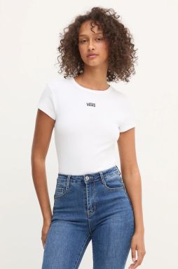 Tričko Vans dámske, biela farba, VN000RD1WHT1