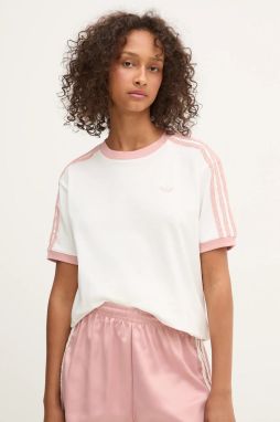 Tričko adidas Originals Ruffle 3S Tee dámske, biela farba, KC8821