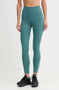 Tréningové legíny adidas Performance Optime zelená farba, jednofarebné, JW7610