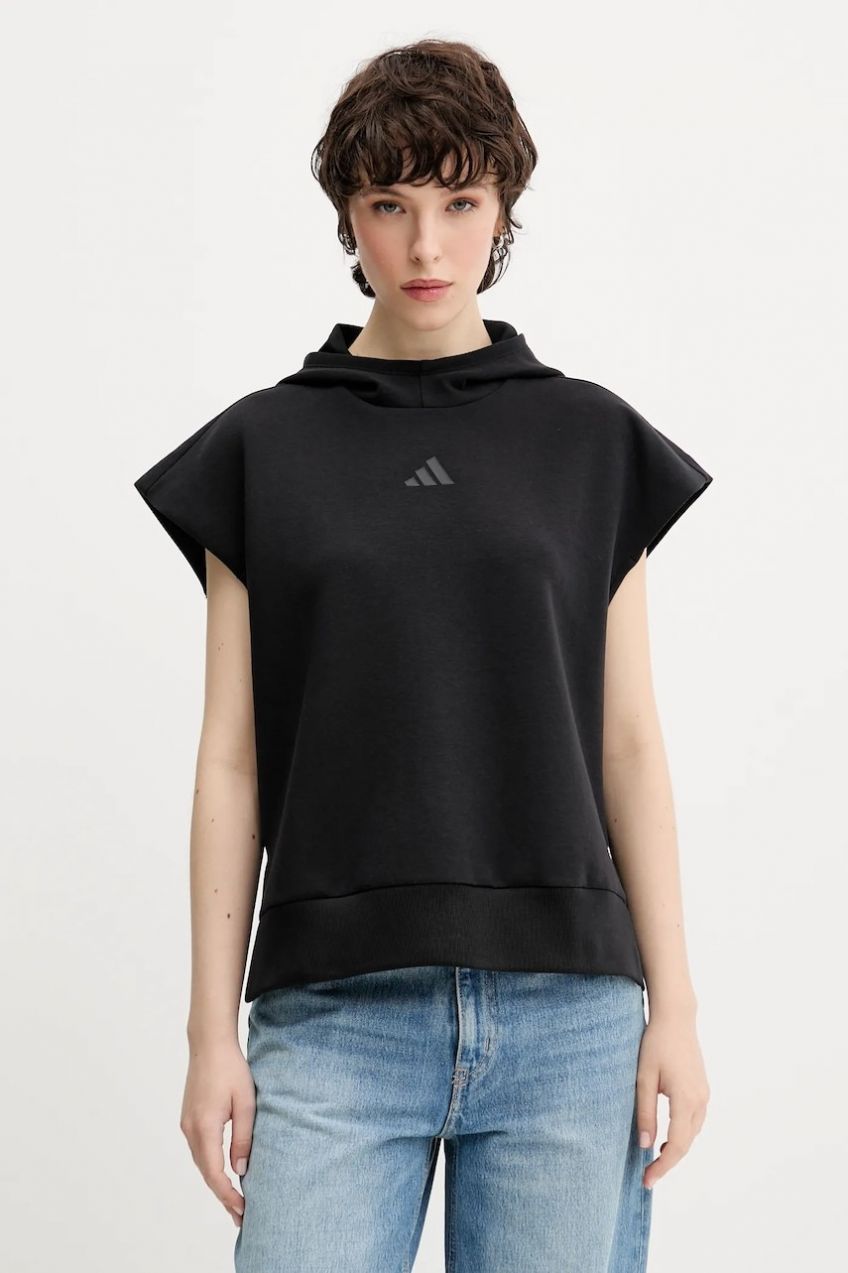 Mikina adidas ALL SZN čierna farba, s kapucňou, jednofarebná, JM3785