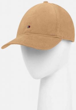 Bavlnená šiltovka Tommy Hilfiger béžová farba, jednofarebná, AM0AM12531