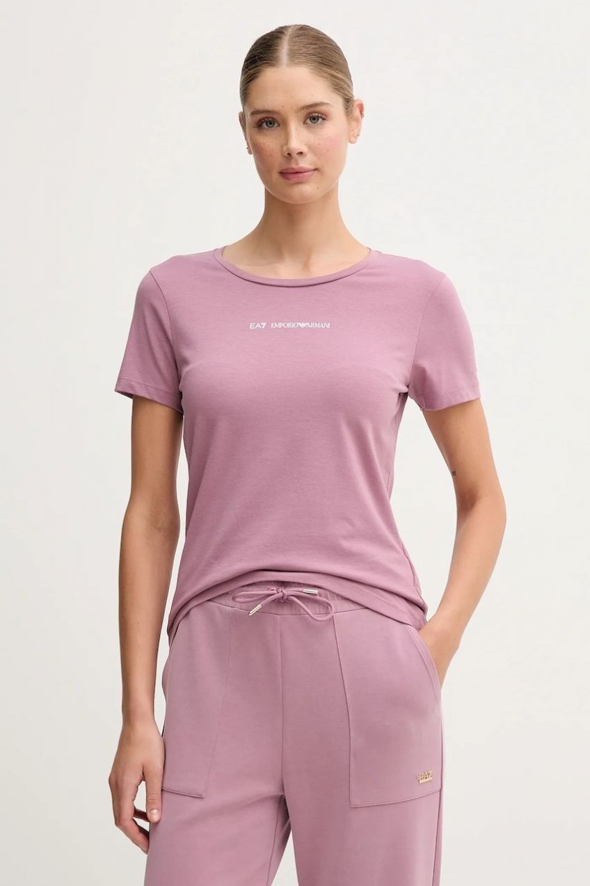 Tričko EA7 Emporio Armani dámske, ružová farba, AF12115.7W000798