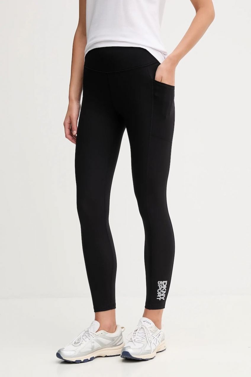 Legíny Dkny čierna farba, jednofarebné, DP5P3681