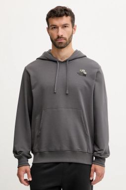 Bavlnená mikina The North Face Flowe Dome šedá farba, s kapucňou, s potlačou, NF0A8EGZRHI1