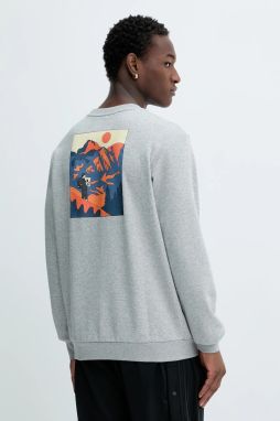 Mikina adidas Doodle Hunt Hike Sweater šedá farba, s potlačou, JM6503