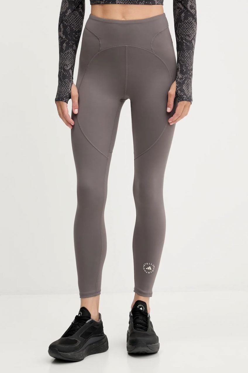 Tréningové legíny adidas by Stella McCartney TruePurpose hnedá farba, jednofarebné, JM1400