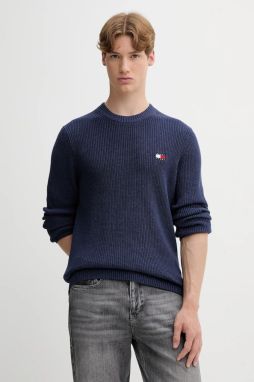 Bavlnený sveter Tommy Jeans tmavomodrá farba, DM0DM21652