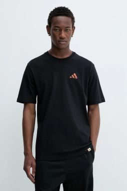 Bavlnené tričko adidas Doodle Hunt Hike Graphic T-Shirt pánske, čierna farba, s potlačou, KA7139