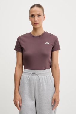 Tričko The North Face Simple Dome dámske, hnedá farba, NF0A87NHBQ71