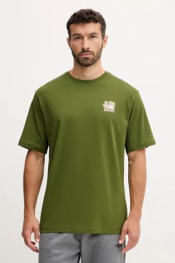 Bavlnené tričko The North Face Connected Relaxed pánske, zelená farba, s potlačou, NF0A8EGWBRI1