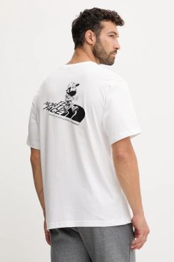 Bavlnené tričko The North Face pánske, biela farba, s potlačou, NF0A8F2PFN41