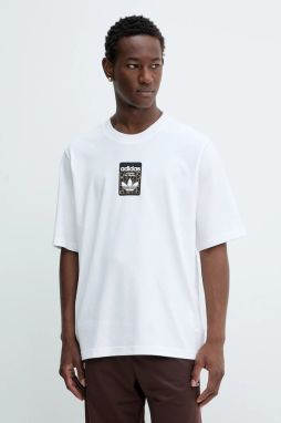 Bavlnené tričko adidas Originals Graphic Os Ss T pánske, biela farba, s potlačou, JV7570