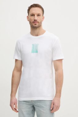Bavlnené tričko Calvin Klein Jeans pánske, biela farba, s potlačou, J30J327522