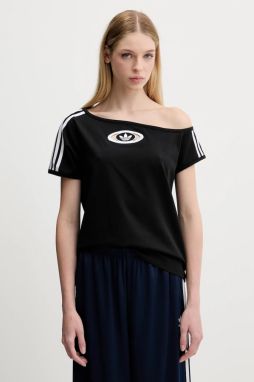 Tričko adidas Originals Offshoulder Tee dámske, čierna farba, KC8796