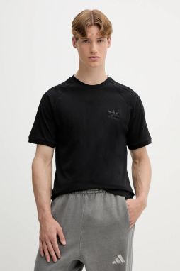 Bavlnené tričko adidas Originals 3-Stripes pánske, čierna farba, jednofarebné, JY1372