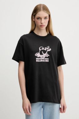 Bavlnené tričko Vans dámske, čierna farba, VN000RCDBLK1