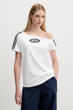 Tričko adidas Originals Offshoulder Tee dámske, biela farba, KC8795