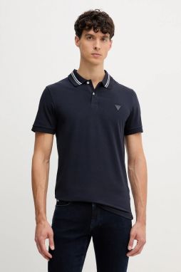 Polo tričko Guess NOLAN pánske, tmavomodrá farba, jednofarebné, M5YP66 J1314