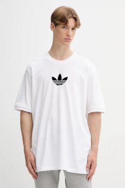 Bavlnené tričko adidas Originals Oversize Tee pánske, biela farba, jednofarebné, JX1515