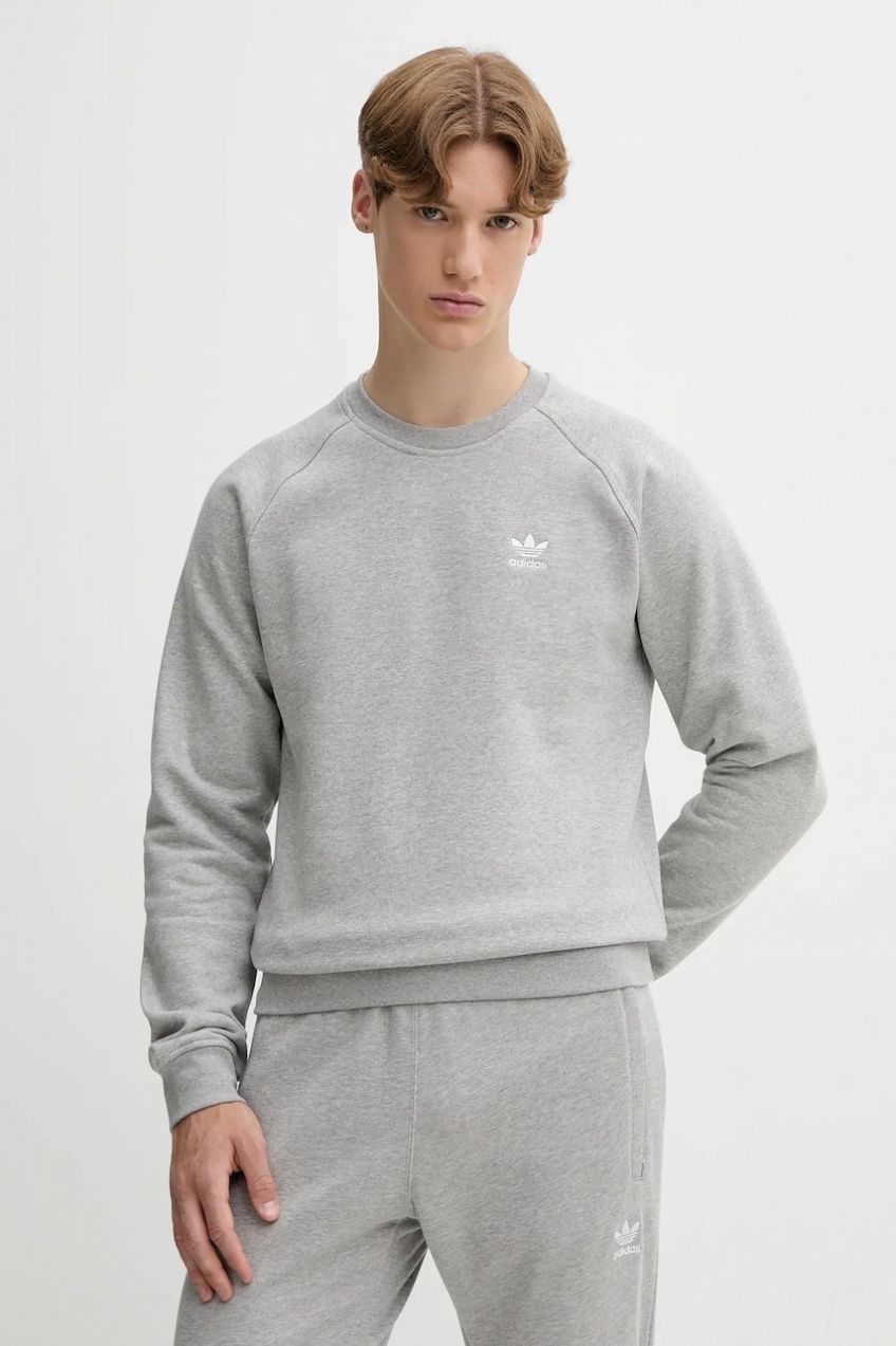 Mikina adidas Originals Essentials šedá farba, melanžová, JY6140