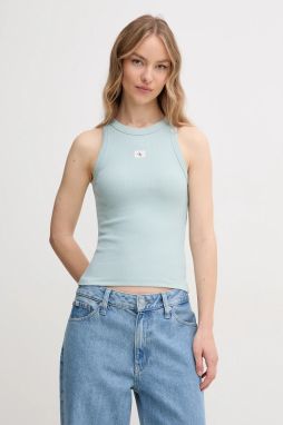 Top Calvin Klein Jeans dámsky, tyrkysová farba, J20J225302