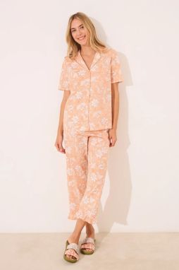 Bavlnené pyžamo women'secret LILO & STITCH oranžová farba, bavlnené, 3139905