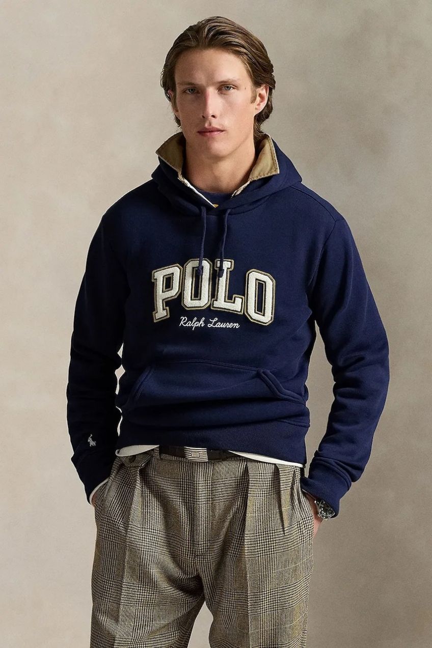 Mikina Polo Ralph Lauren tmavomodrá farba, s kapucňou, 710981149