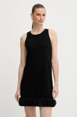 Šaty Twinset čierna farba, mini, rovný strih, 252AP3012