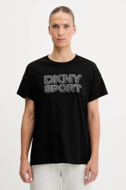 Bavlnené tričko Dkny dámske, čierna farba, DP5T1346