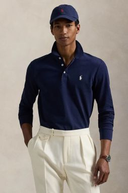 Tričko s dlhým rukávom Polo Ralph Lauren tmavomodrá farba, 710955081