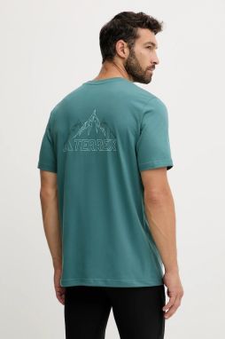 Športové tričko adidas TERREX zelená farba, vzorované, JW3560