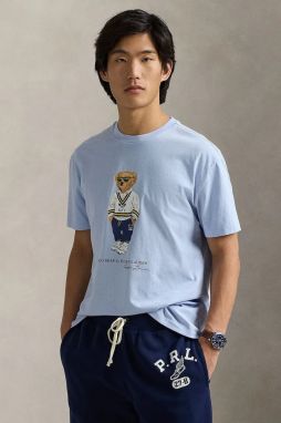 Bavlnené tričko Polo Ralph Lauren pánske, s potlačou, 710973137