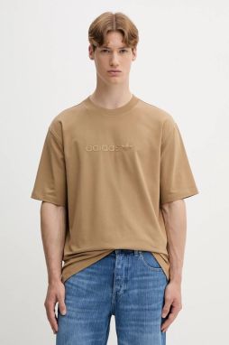 Tričko adidas Originals Essentials pánske, zelená farba, s potlačou, JW3538